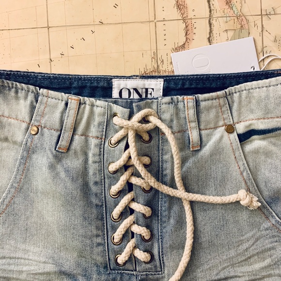 NWT One Teaspoon Superfreak Lace Up Shorts - Picture 6 of 9
